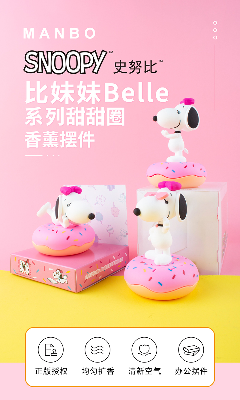 正版史努比比妹妹Belle(甜甜圈香薰）系列即將上市 
